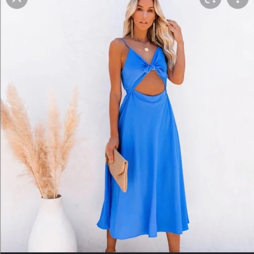 Vici Blue Cutout Midi Dress